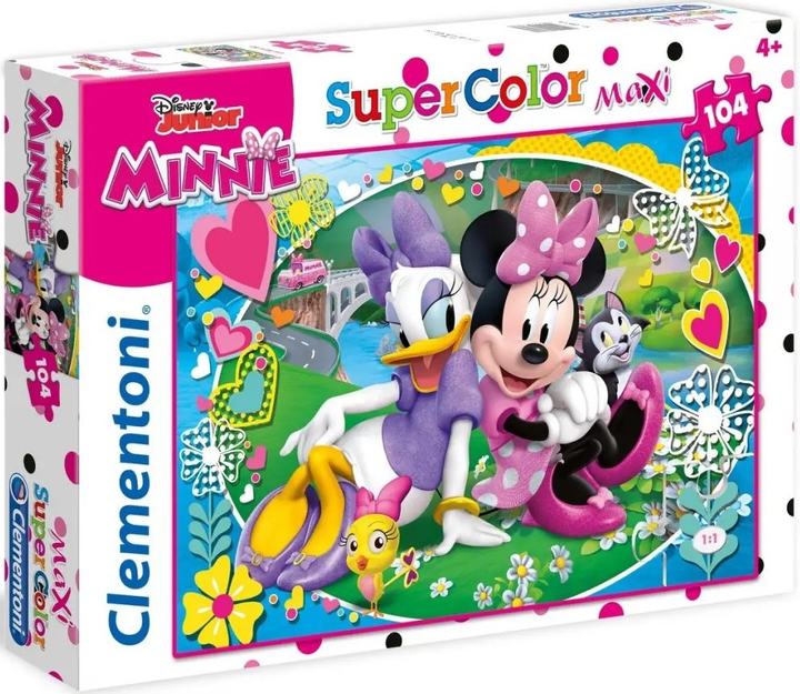 Puzzle Clementoni Maxi Super Kolor Minnie 104 elementy (8005125237081) - obraz 1