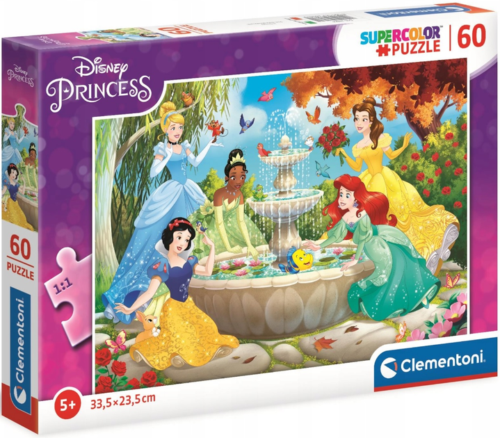 Puzzle Clementoni Super Kolor Princess 60 elementów (8005125260645) - obraz 1