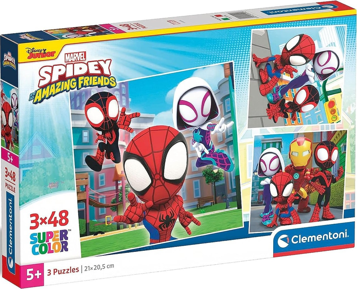 Puzzle Clementoni Super Kolor Spidey And His Amazing Friends 3 po 48 elementów (8005125252947) - obraz 1