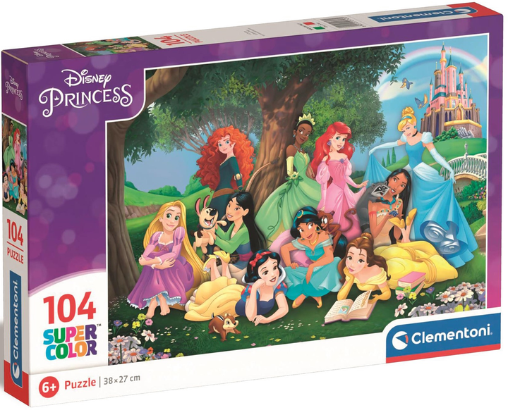 Puzzle Clementoni Super Kolor Princess 104 elementy (8005125257430) - obraz 1