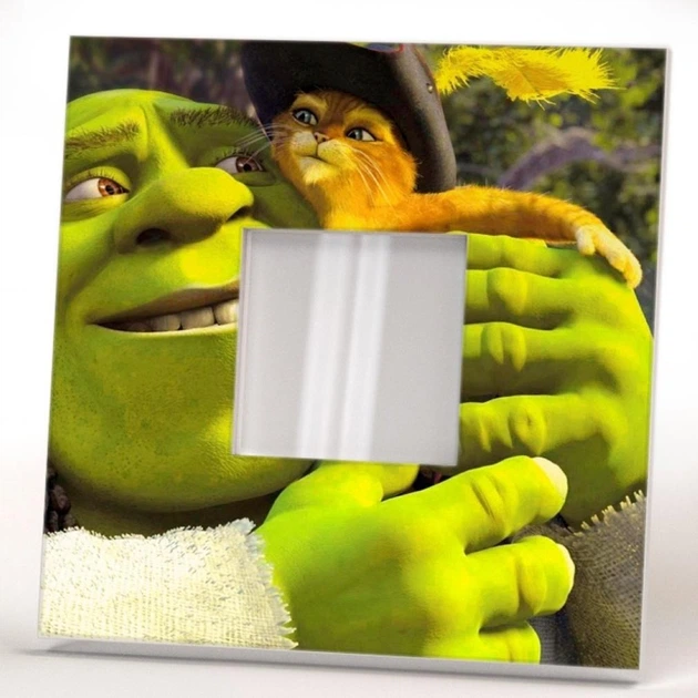 Зеркало "Шрек и кот. Shrek" герои мультфильма, украшение для детской комнаты, спальни - изображение 2