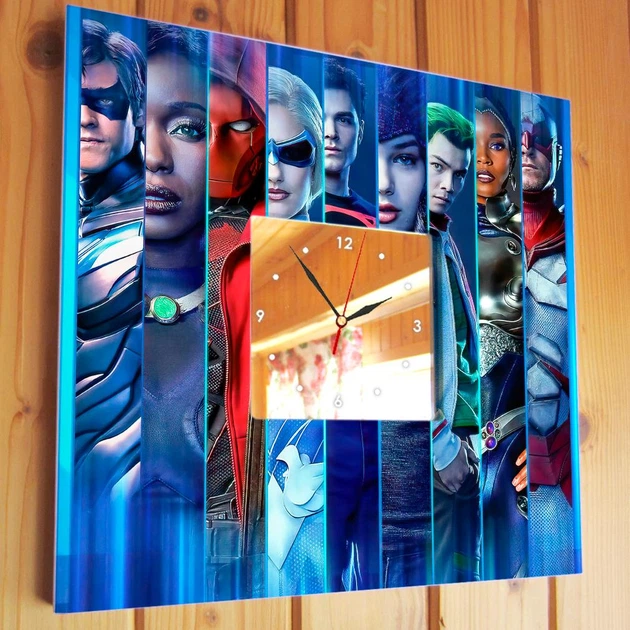 Часы "Герои сериала Титаны. Titans. DC Comics" сувенир фанатам комиксов и супергероев, украшение интерьера - изображение 2