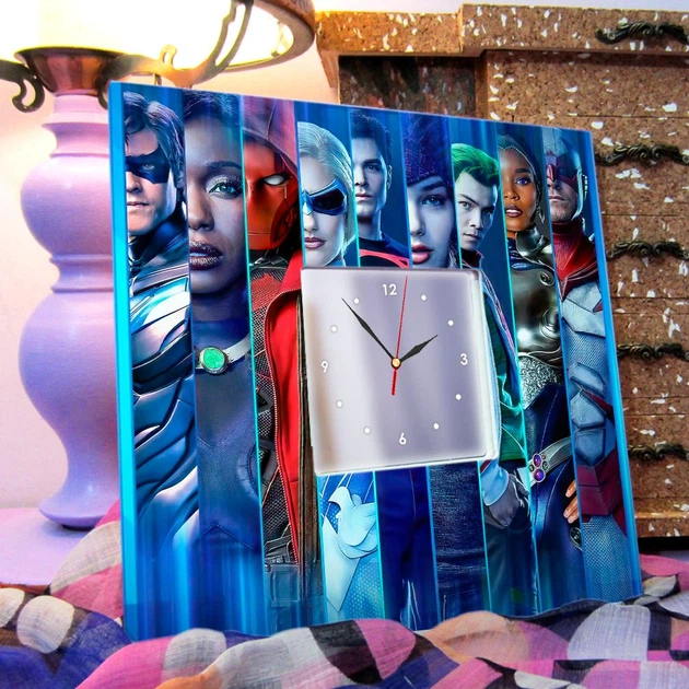Часы "Герои сериала Титаны. Titans. DC Comics" сувенир фанатам комиксов и супергероев, украшение интерьера - изображение 3
