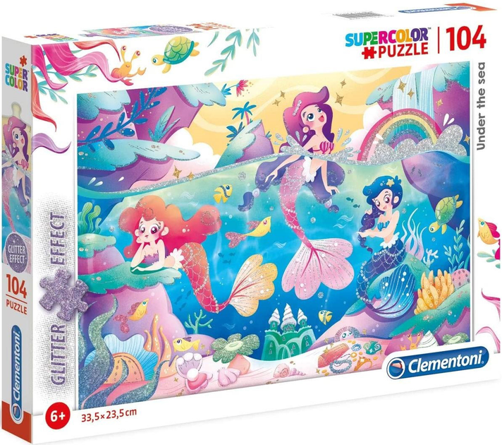 Puzzle Clementoni Under The Sea z brokatem 104 elementy (8005125201495) - obraz 1