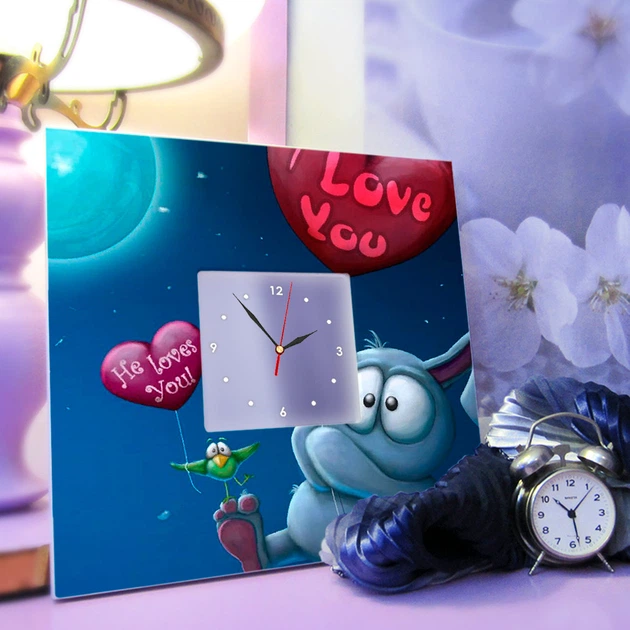 Часы с зеркалом "I Love You. Я тебя люблю" День Валентина подарок для девушки, мамы, бабушки - изображение 3