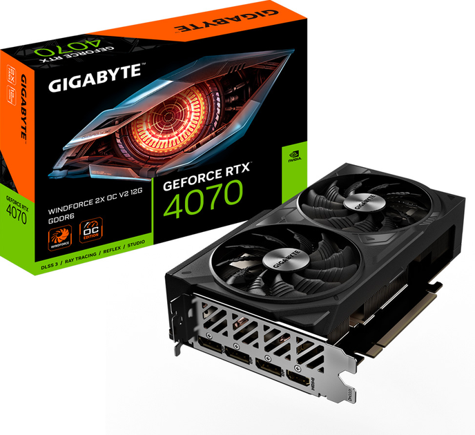 Видеокарта Gigabyte PCI-Ex GeForce RTX 4070 WINDFORCE 2X OC V2 12G 12GB GDDR6 (192bit) (2490/20000) (HDMI, 3 x DisplayPort) (GV-N4070WF2OCV2-12GD) - изображение 7