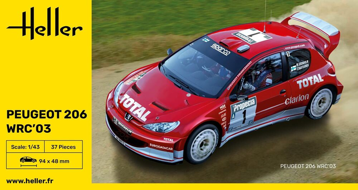 Model do sklejania Heller Peugeot 206 WRC 2003 1:43 (3279510801132) - obraz 1