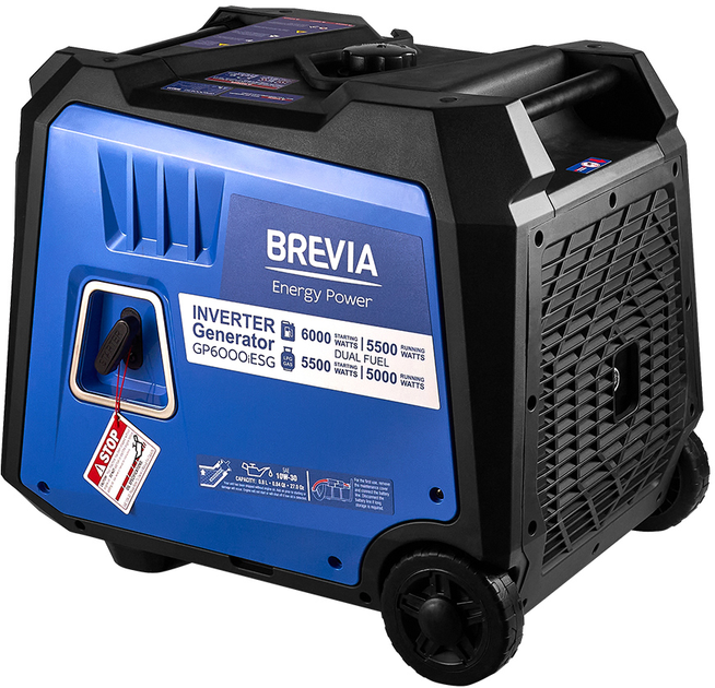 Генератор інверторний газобензиновий  Brevia 5.5/6.0 кВт DUAL FUEL (GP6000iESG) - зображення 2