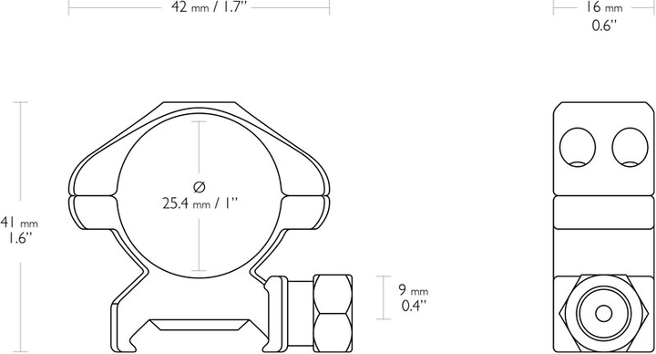 Кольца Hawke Precision Steel. d - 25.4 мм. Medium. Weaver/Picatinny - изображение 2