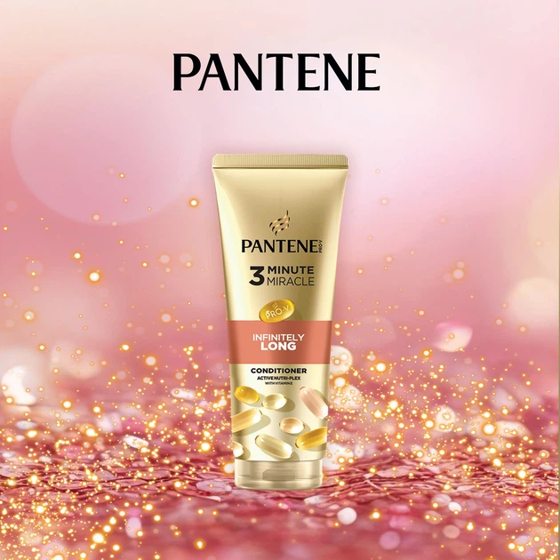 Подарунковий набiр Pantene Infinitely Long Шампунь 400 мл + Бальзам-ополіскувач 220 мл (8700216614870) - зображення 5