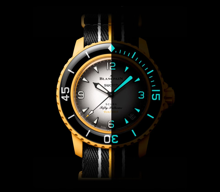 Наручные часы Blancpain × Swatch Bioceramic Scuba Fifty Наручные часы Blancpain × Swatch Bioceramic Scuba Fifty