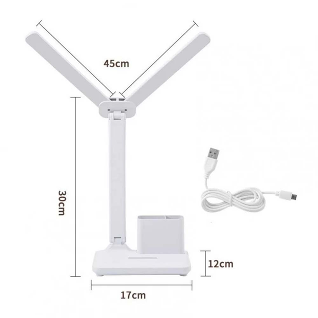 Акумуляторна настільна LED лампа VHG SN-39 з органайзером, 4000mAh, White - зображення 7