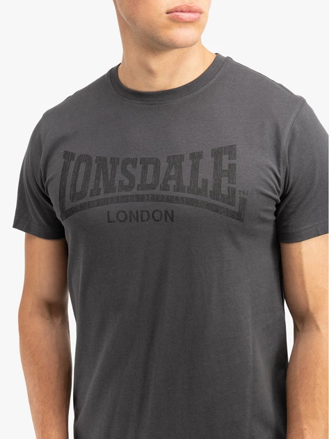 Футболка хлопковая мужская Lonsdale Logo Kai 111132-1572 M Антрацит/Черный с принтом (4255581536790) - изображение 4