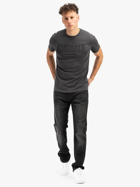 Футболка хлопковая мужская Lonsdale Logo Kai 111132-1572 M Антрацит/Черный с принтом (4255581536790) - изображение 5