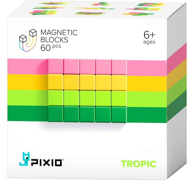 Klocki magnetyczne Pixio Tropic 60 elementów (4897105240532) - obraz 1