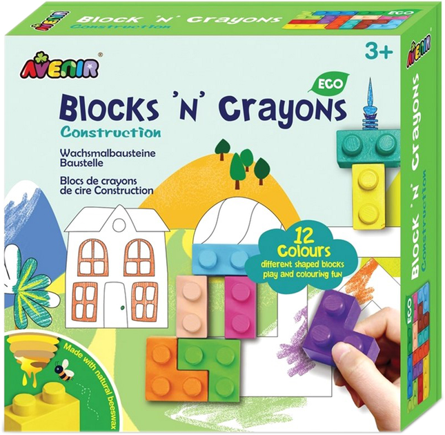 Klocki konstrukcyjne Avenir Blocks and Crayons 12 elementów (6920773360160) - obraz 1