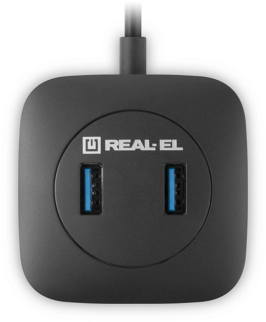USB-хаб Real-El CQ-407 4xUSB-A 3.0 Чорний (4743304102020) - зображення 7
