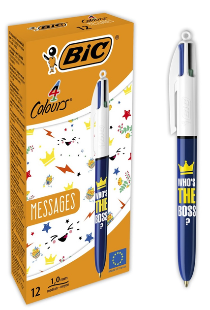 Набір кулькових ручок BIC 4 Colors Message Boss 12 шт (3086123593749) - зображення 1