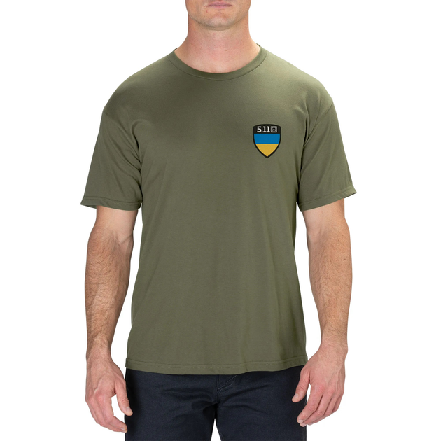 Футболка з малюнком 5.11 Tactical Shield Ukraine Лімітована Серія Military Green 2XL (41273-225) - зображення 1