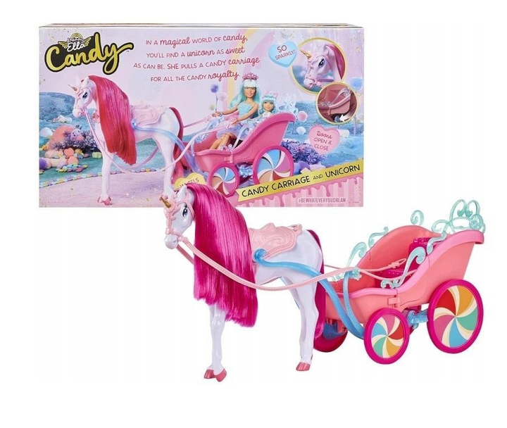 Zestaw do zabawy MGA Candy Carriage Dream Ella i Unicorn (10035051583315) - obraz 1