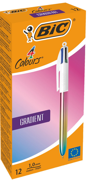 Набір кулькових ручок BIC 4 Colors Gradient 12 шт (3086123714281) - зображення 1