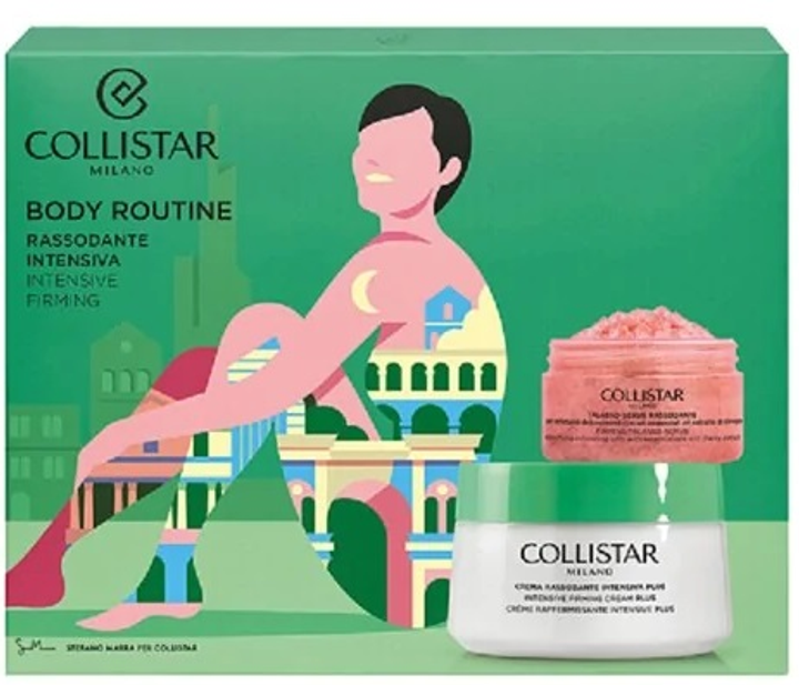 Набір косметики по догляду Collistar Perfect Body Інтенсивний зміцнюючий крем Plus 400 мл + Скраб для тіла Talasso 150 г + Косметичка (8015150001953) - зображення 1