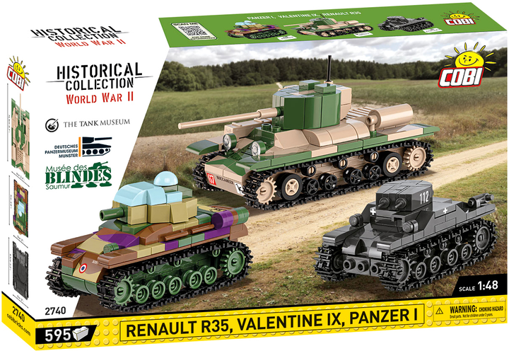 Конструктор Cobi Historical Collection Renault R35-Valentine IX-Panzer I 595 деталей (5902251027407) - зображення 1