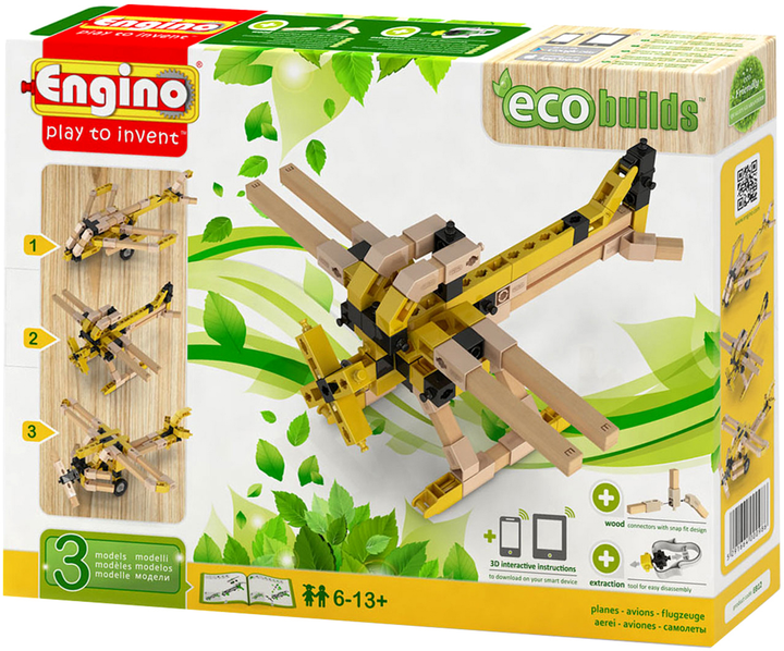 Klocki drewniane Engino Eco plane Samoloty (5291664000986) - obraz 1