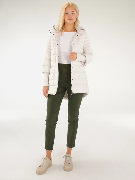 Куртка демісезонна подовжена з капюшоном жіноча Unisono 208-1828 L Біла (5906140656419) - зображення 3