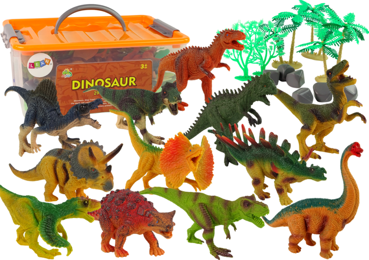 Zestaw figurek Leantoys Dinozaury z akcesoriami 24 szt (5905323213968) - obraz 1