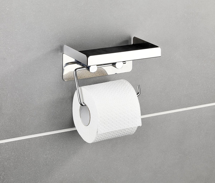 Uchwyt na papier toaletowy Wenko srebrny z półką 2 w 1 (4008838239971) - obraz 8