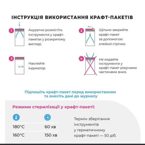 Крафт-пакеты для стерилизации ЕСО с индикатором 4 класса 100×200 мм (белые) MicroStop 100шт.уп - Фото 4 Крафт-пакеты для стерилизации ЕСО с индикатором 4 класса 100×200 мм (белые) MicroStop 100шт.уп - изображение 4