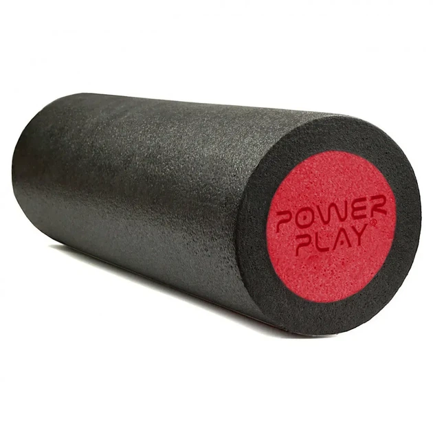 Масажний ролик (роллер) гладкий PowerPlay 4021 Fitness Roller Чорно-червоний (45x15см.) - зображення 6