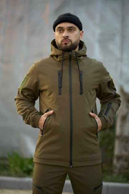 Тактичний костюм утеплений куртка та штани з шевроном Reef Softshell Intruder 0211 3XL Койот (IN-0211/02 F) - зображення 2