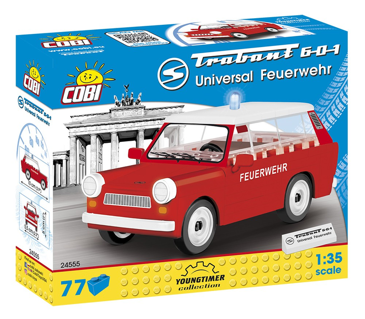 Zestaw klocków Cobi Youngtimer Trabant 601 Universal Feuerwehr 77 elementów (5902251245559) - obraz 1