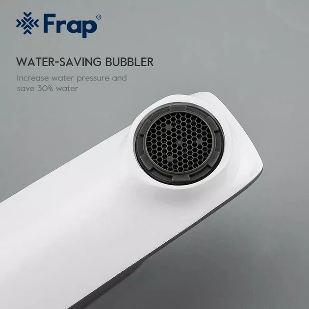 Смеситель для раковины высокий Frap F1058-2 белый/хром - изображение 5
