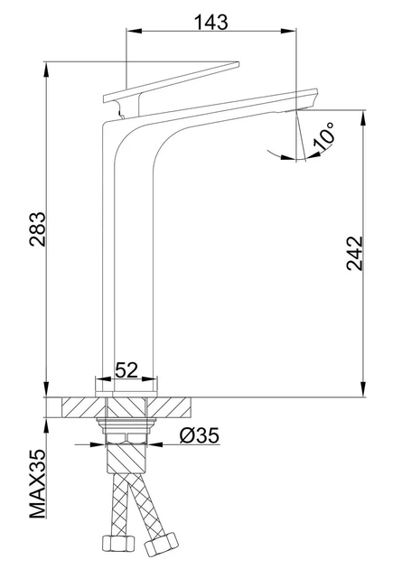 Смеситель для раковины высокий Frap F1058-2 белый/хром - изображение 7