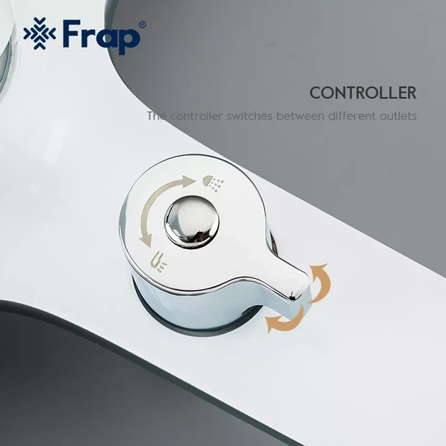 Смеситель для ванной с душевым гарнитуром Frap F3249 белый/хром - изображение 4