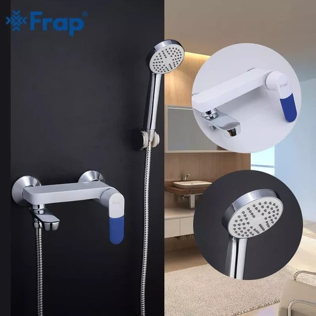 Змішувач для ванни Frap F3234, білий/хром - Фото 4 Змішувач для ванни Frap F3234, білий/хром - зображення 4