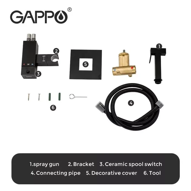 Гигиенический душ GAPPO G7207-60 черный с термостатом (1042577) - изображение 7