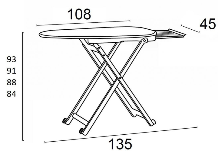 Deska do prasowania Arredamenti Stirolight Brązowa 135 x 45 cm (8023856619129) - obraz 5