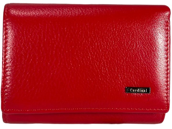 Кошелек женский из натуральной кожи, красный, с застежкой на молнии Cardinal - Фото 1 Кошелек женский из натуральной кожи, красный, с застежкой на молнии Cardinal - изображение 1