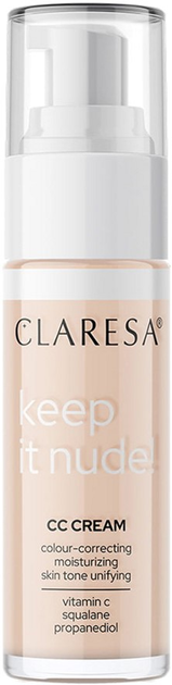 Тональний СС-крем для обличчя Claresa зволожуючий Keep it Nude! 101 Light 33 г (5903819812701) - зображення 1