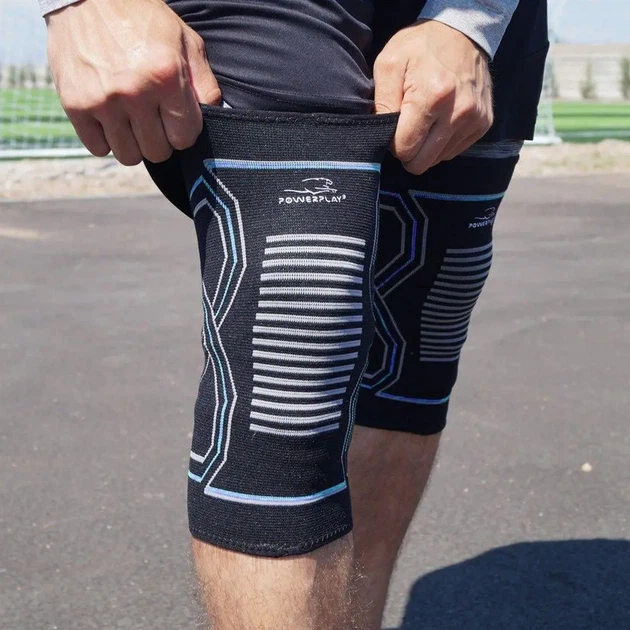 Наколенники спортивные PowerPlay PP-4099 Knee Support Черно/Синие S/M (пара) - Фото 3 Наколенники спортивные PowerPlay PP-4099 Knee Support Черно/Синие S/M (пара) - изображение 3