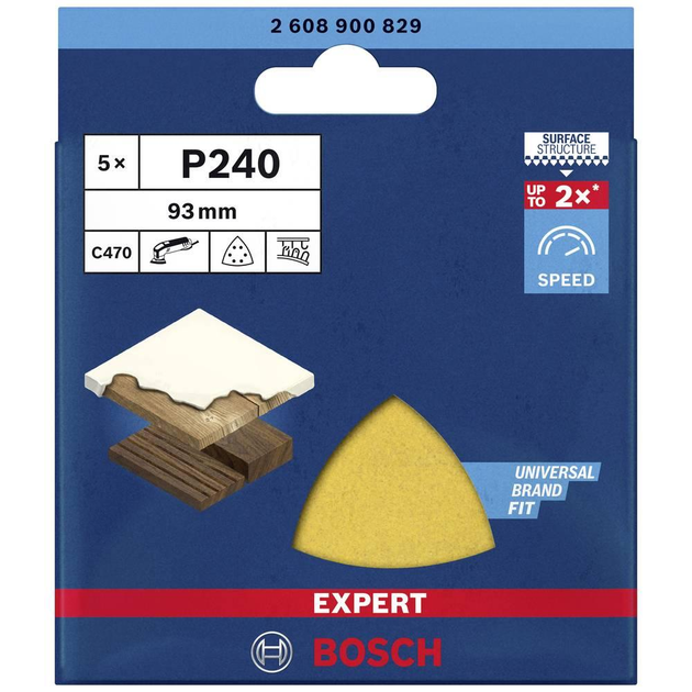 Набір шліфлистов Bosch Expert C470 К240, 5 шт (2608900829) - зображення 2
