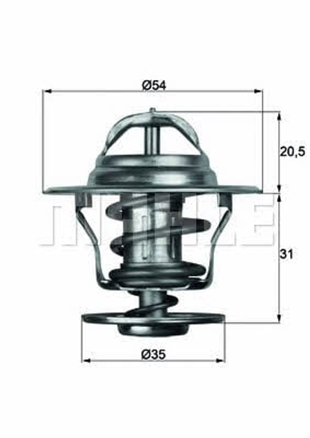 Термостат Audi 80/VW Bora/Golf/Jette/Passat/Polo/Transporter 1.0-4.2 68-10 (87C) с прокладкой MAHLE (TX1387D) - изображение 1