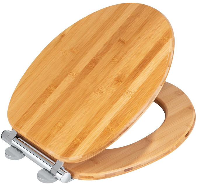 Сидіння для унітазу Wenko Bamboo Easy Close Fix-Clip дошка Fix-Clip Brown (4008838328620) - зображення 3