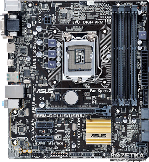 Материнская плата Asus B85M-G Plus/USB 3.1 (s1150, Intel B85, PCI-Ex16 ...