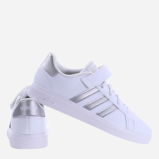 Tenisówki chłopięce adidas Grand Court 2.0 EL GW6516 38.5 Biały/Srebrny (4065426237856) - obraz 2