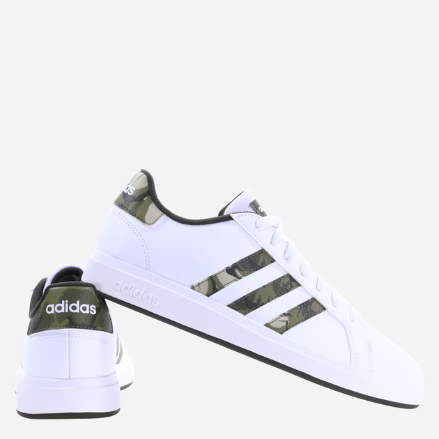 Підліткові кеди для хлопчика adidas Grand Court 2.0 K IF3669 38 Білі з темно-зеленим (4066766547469) - зображення 3